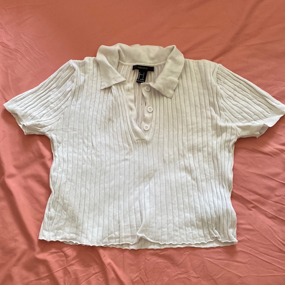 Cropped polo shirt